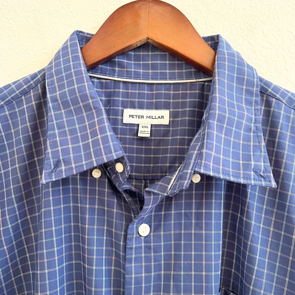 Peter Millar Crown Pattern Lite Grid Check Button… - image 5